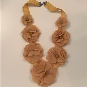 Anthropologie yellow flower necklace